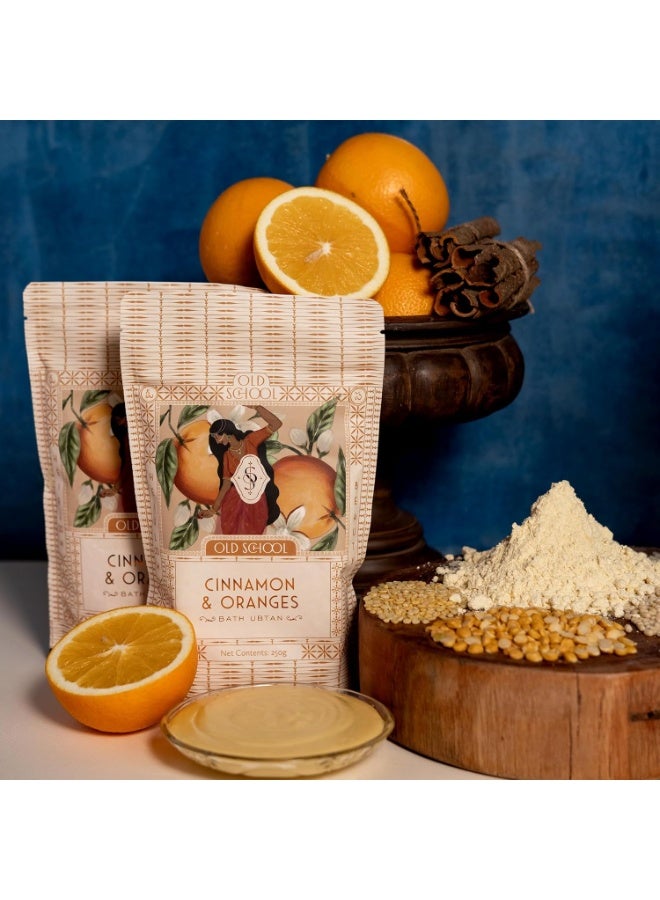 Old School Rituals Cinnamon & Oranges Bath Ubtan | Exfoliating & Acne-Fighting Body Wash Powder | Rich in Vitamin C for a Natural Glow | Vegan | Blend with Rice & Dal Powders | 250g - Image 4
